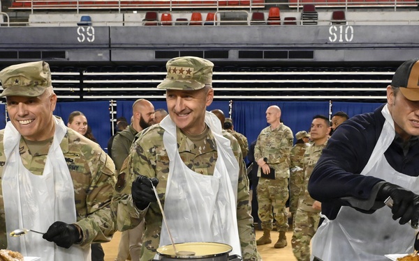 Secretary Hegseth Serves Thanksgiving Meal to JTF-DC Service Members