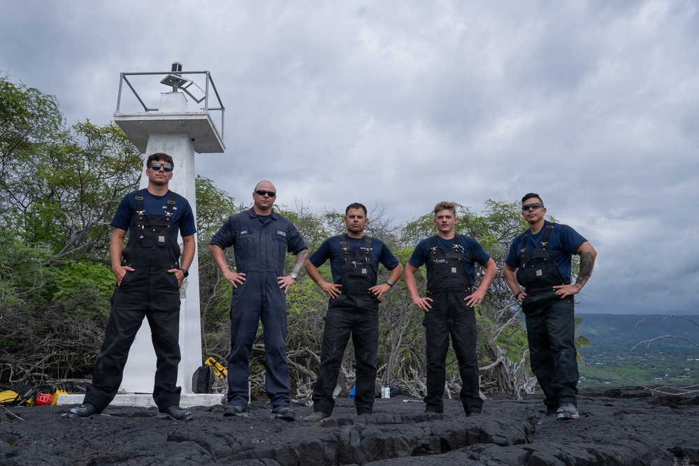 U.S. Coast Guard Aids to Navigation Team Honolulu conducts maintenance on Big Island
