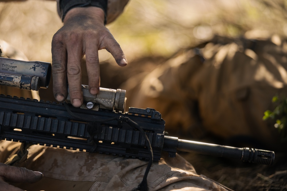 U.S. Marines with 1st Recon Bn. conduct reconnaissance, surveillance during Steel Knight 25