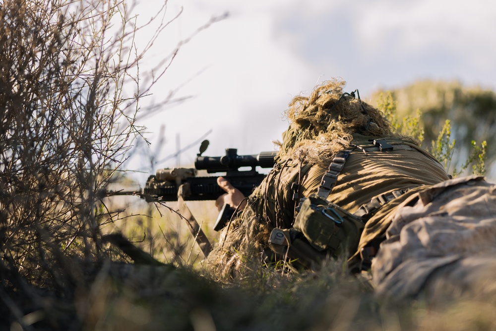U.S. Marines with 1st Recon Bn. conduct reconnaissance, surveillance during Steel Knight 25