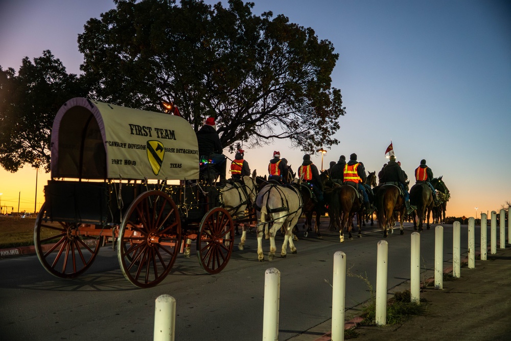 The First Team donates toys for Operation Holiday Cheer.
