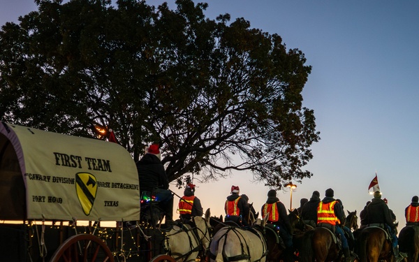 The First Team donates toys for Operation Holiday Cheer.