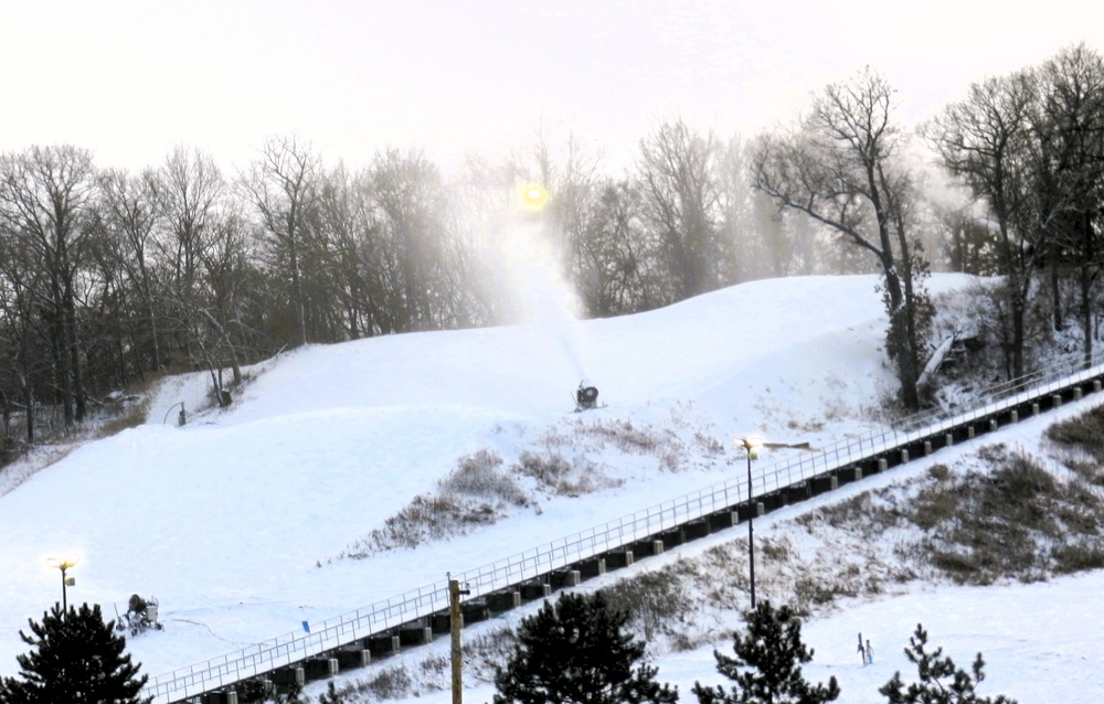 Snowmaking at Fort McCoy's Whitetail Ridge Ski Area
