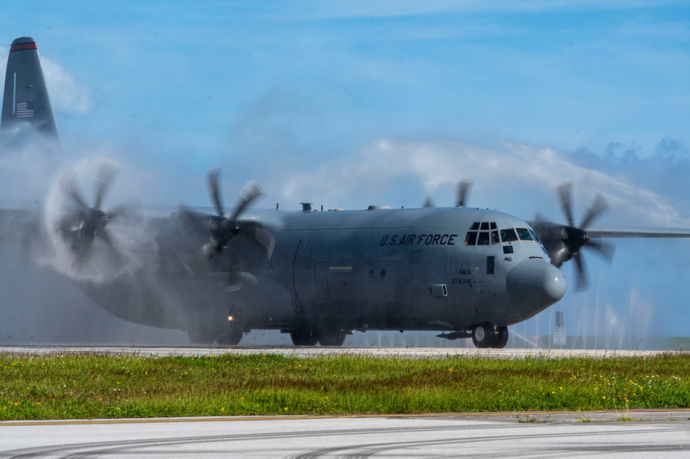 Yokota C-130Js conduct post-flight wash during OCD25