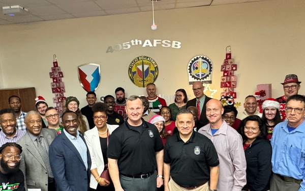 Top ASC leaders attend 405th AFSB holiday event as special guests before visiting APS-2 sites