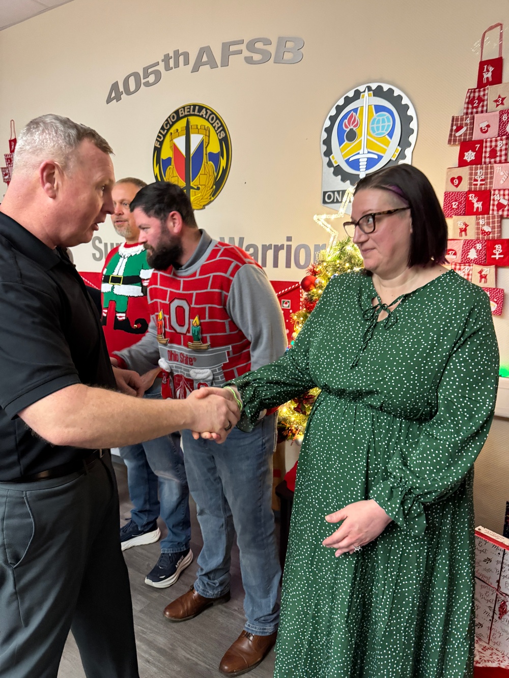 Top ASC leaders attend 405th AFSB holiday event as special guests before visiting APS-2 sites