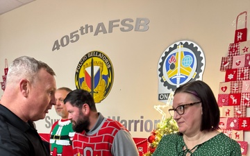 Top ASC leaders attend 405th AFSB holiday event as special guests before visiting APS-2 sites