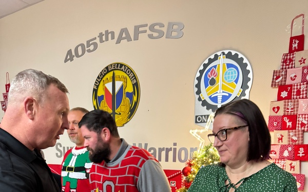 Top ASC leaders attend 405th AFSB holiday event as special guests before visiting APS-2 sites