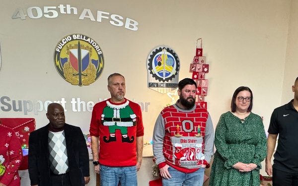 Top ASC leaders attend 405th AFSB holiday event as special guests before visiting APS-2 sites