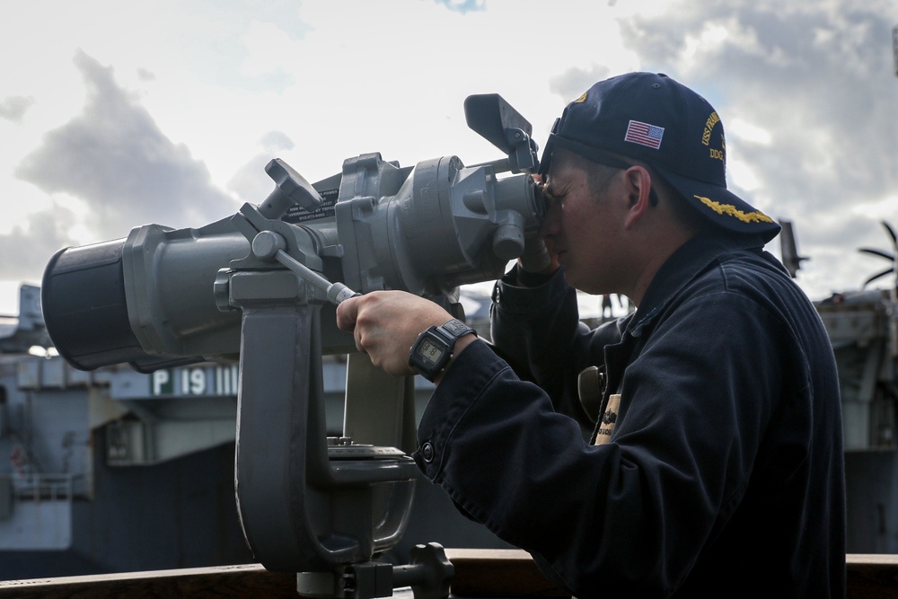 USS Frank E. Petersen Jr. conducts replenishment-at-sea