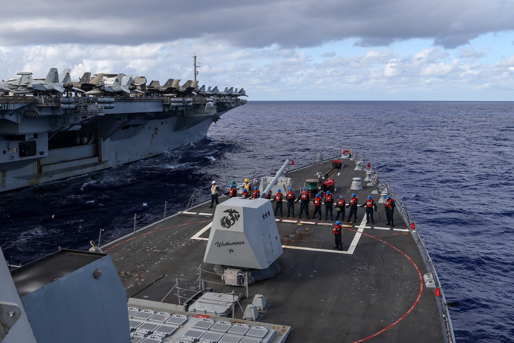 USS Frank E. Petersen Jr. conducts replenishment-at-sea