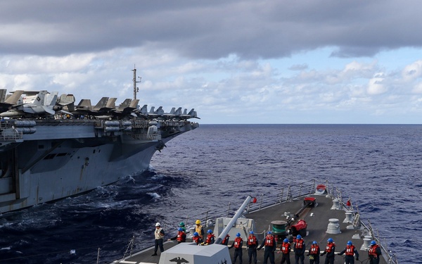 USS Frank E. Petersen Jr. conducts replenishment-at-sea