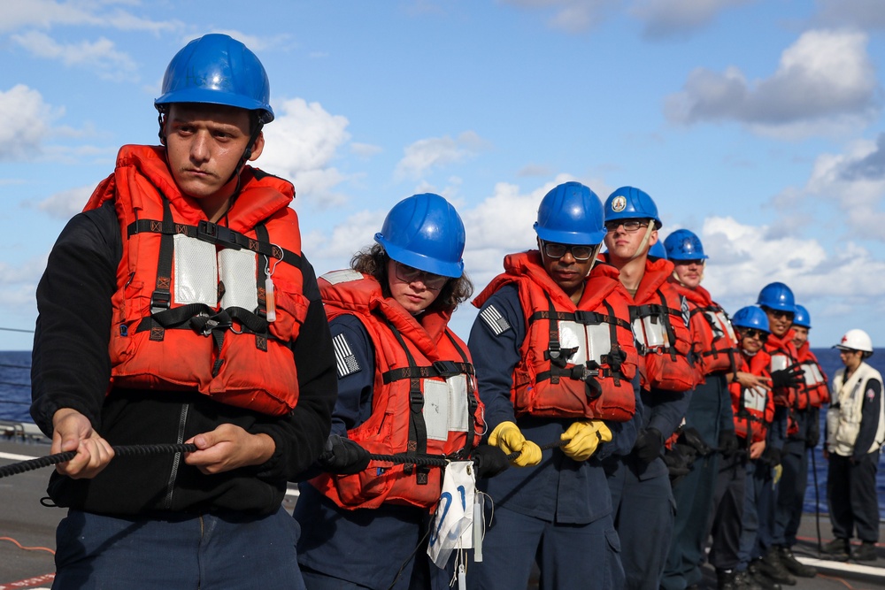 USS Frank E. Petersen Jr. conducts replenishment-at-sea