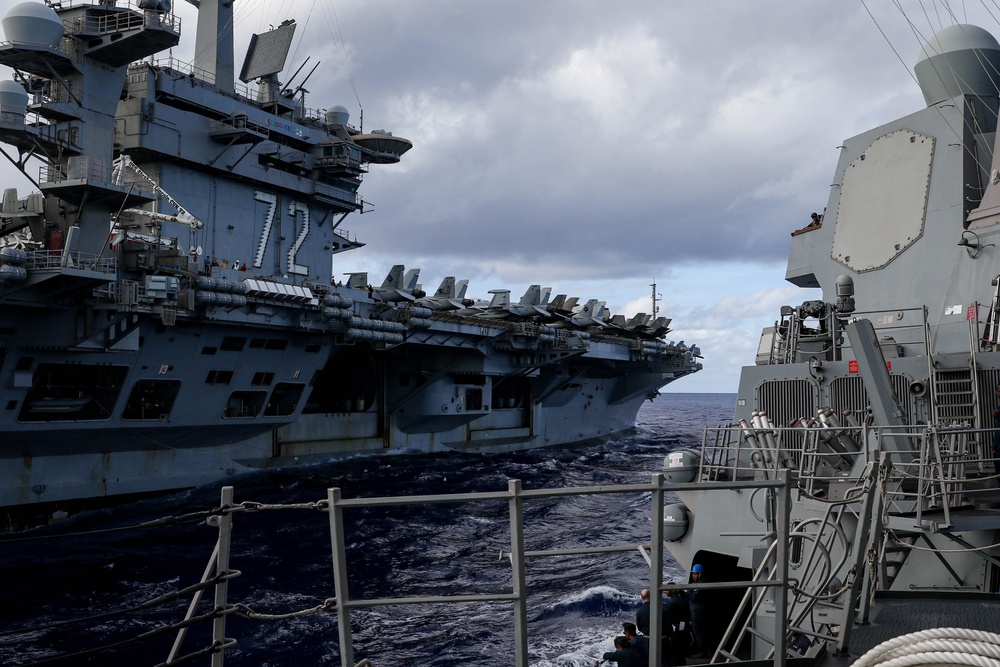 USS Frank E. Petersen Jr. conducts replenishment-at-sea
