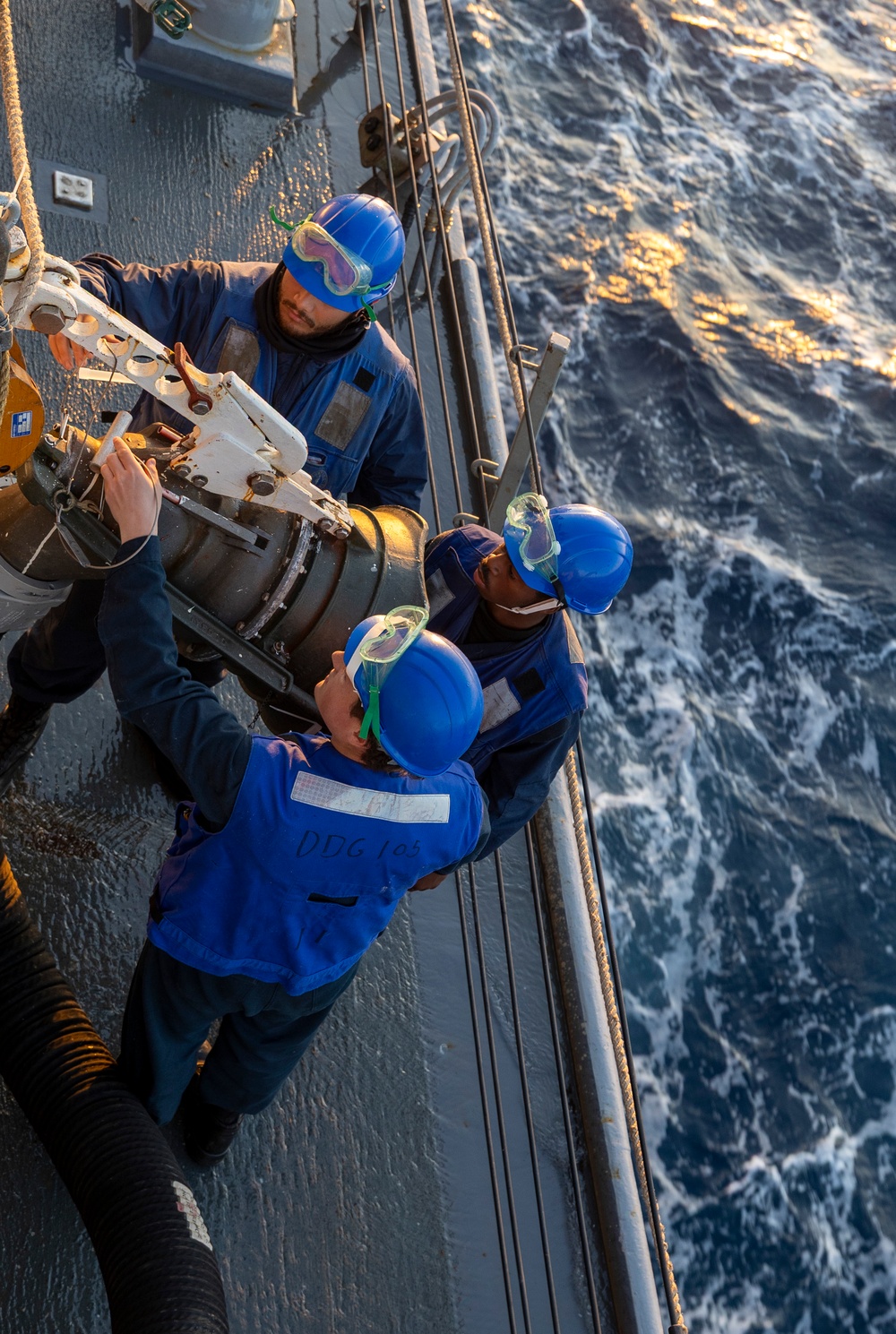 USS Dewey Completes a Replenishment-at-Sea with USS George Washington
