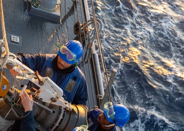 USS Dewey Completes a Replenishment-at-Sea with USS George Washington
