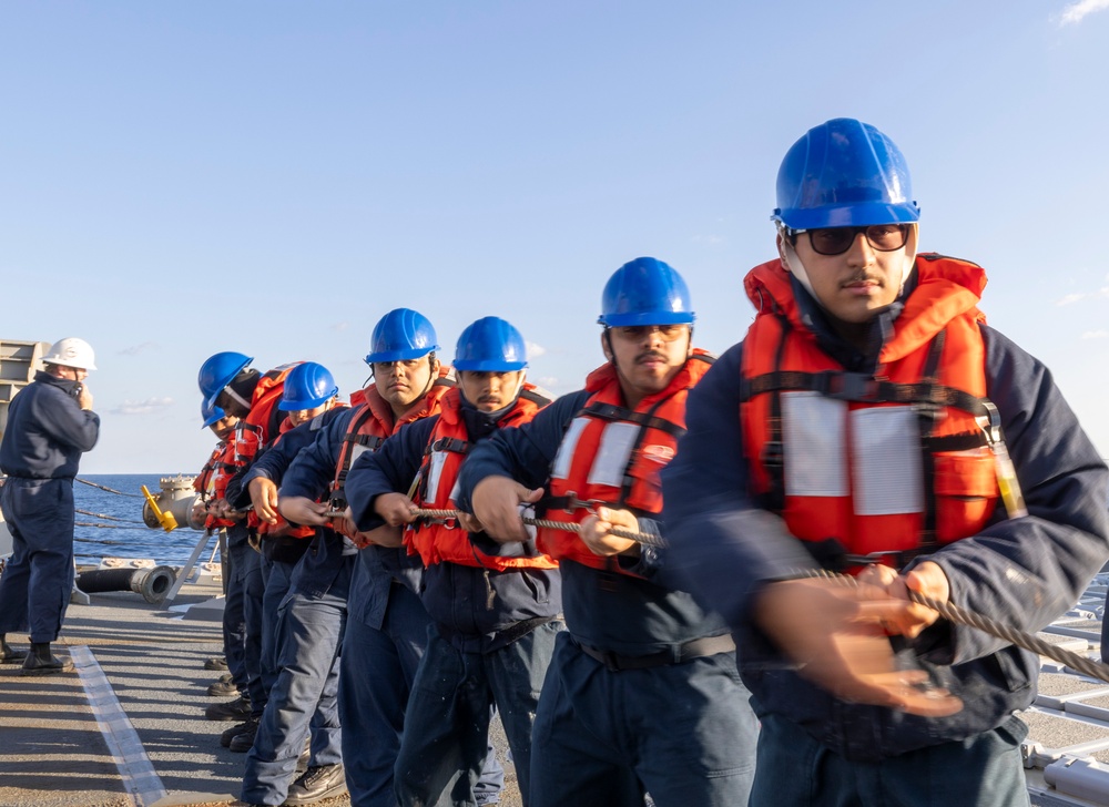 USS Dewey Completes a Replenishment-at-Sea with USS George Washington