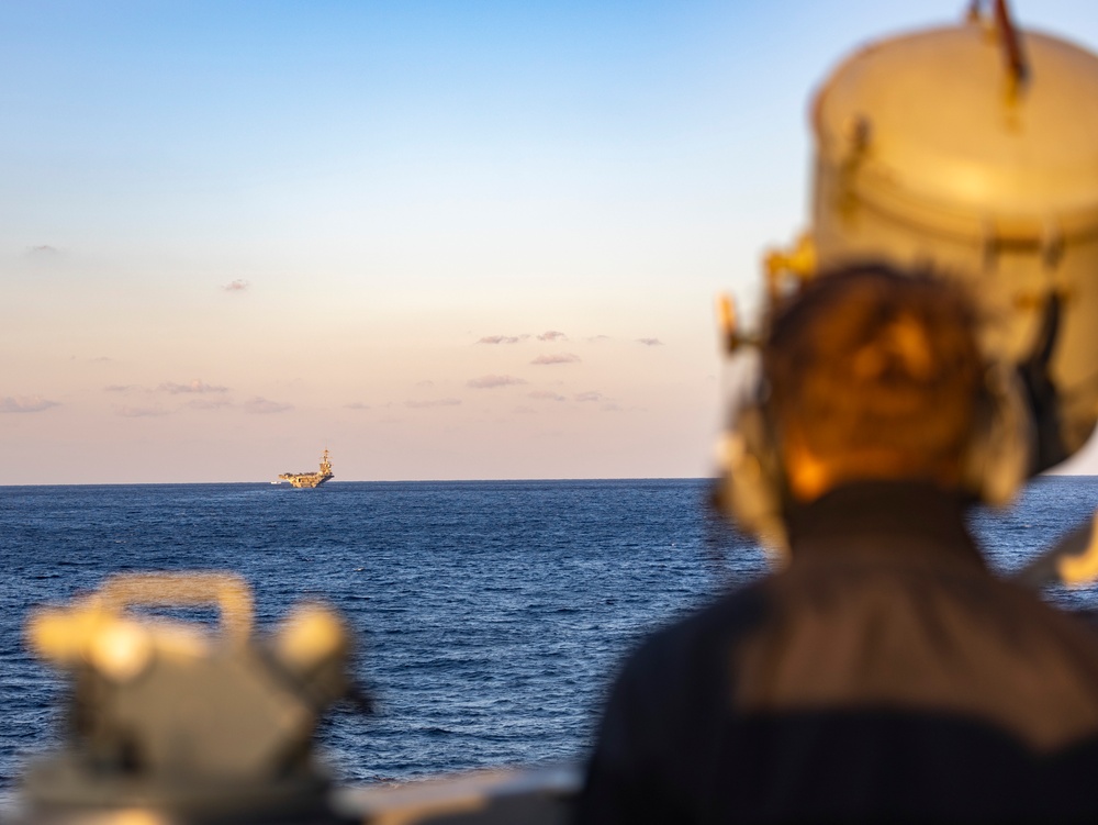 USS Dewey Completes a Replenishment-at-Sea with USS George Washington
