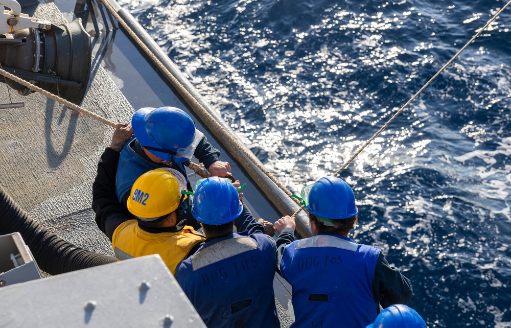 USS Dewey Completes a Replenishment-at-Sea with USS George Washington