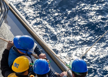 USS Dewey Completes a Replenishment-at-Sea with USS George Washington