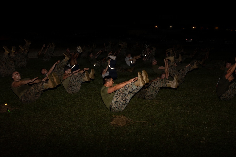 Staff NCOs with 1st MAW workout to build unit cohesion