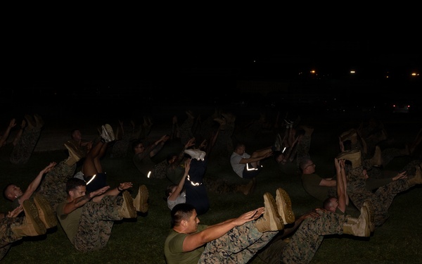 Staff NCOs with 1st MAW workout to build unit cohesion