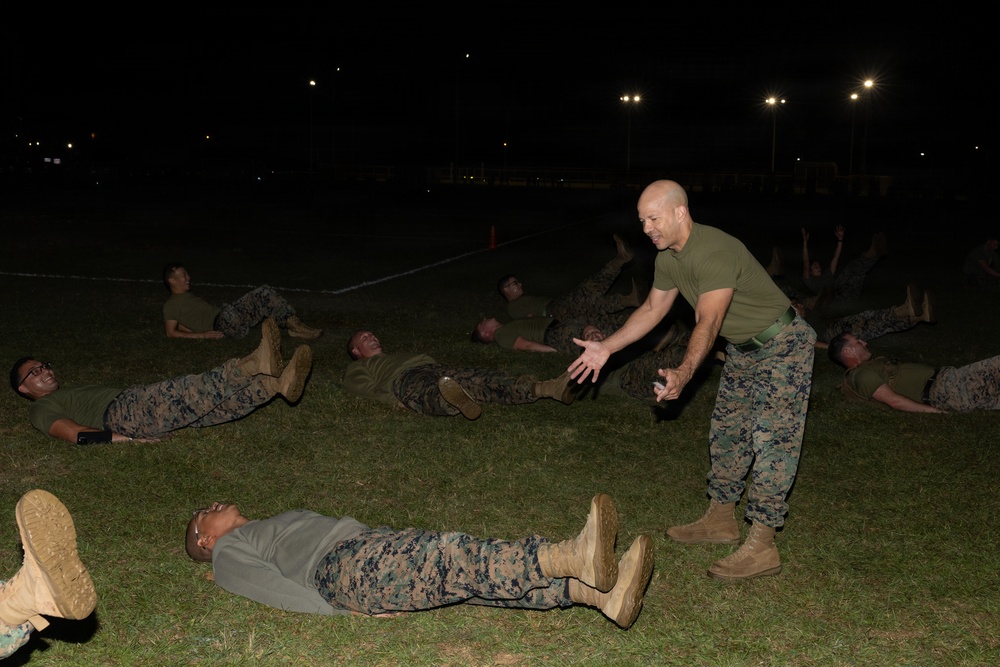 Staff NCOs with 1st MAW workout to build unit cohesion