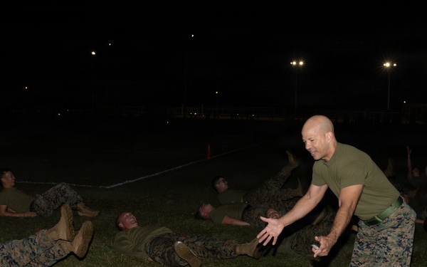 Staff NCOs with 1st MAW workout to build unit cohesion