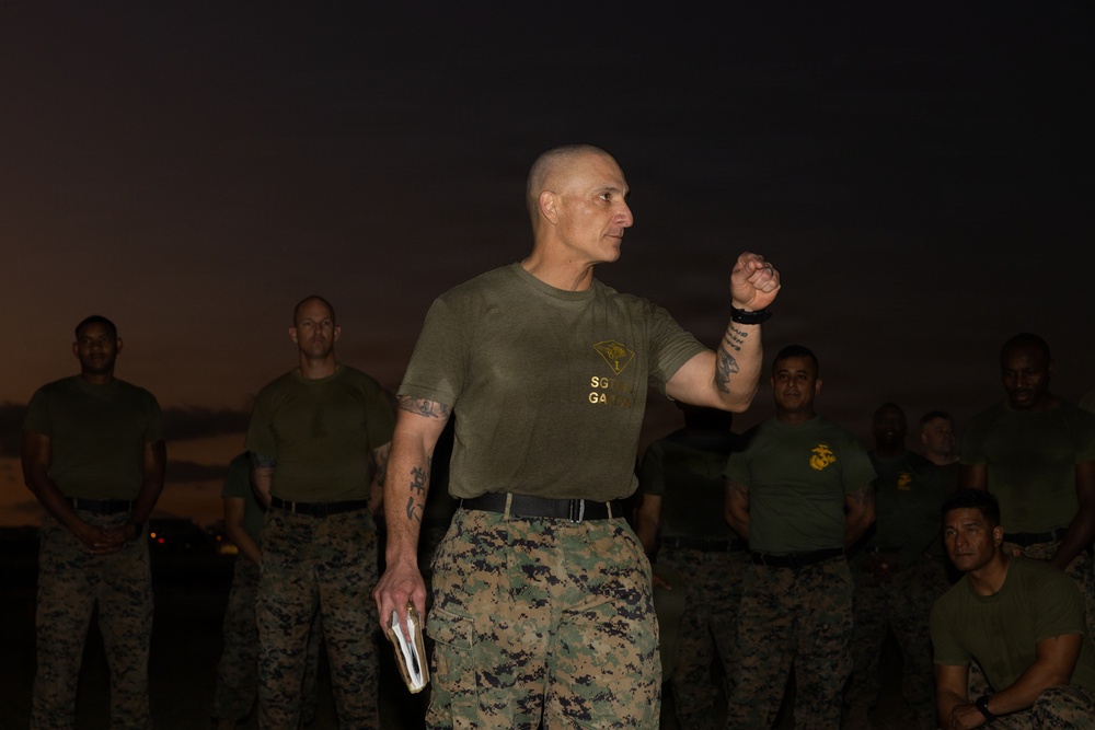 Staff NCOs with 1st MAW workout to build unit cohesion