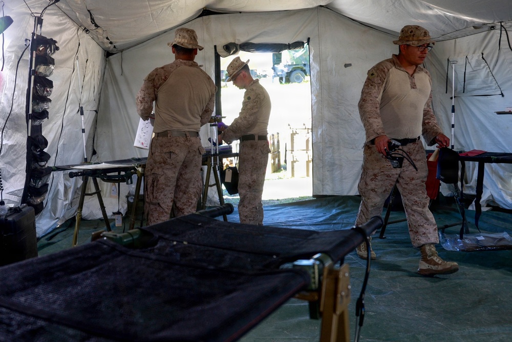 Marines and Sailors Train on Enhanced Battalion Aid Station During Exercise Steel Knight 25