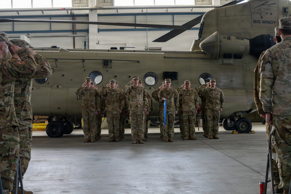Bravo Company, 1-214th GSAB Conducts Change of Command Ceremony
