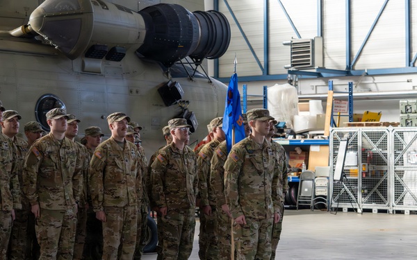 Bravo Company, 1-214th GSAB Conducts Change of Command Ceremony