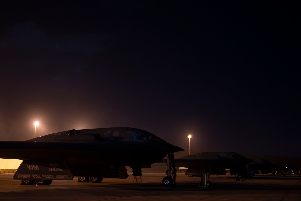 B-2 Spirit conducts missions at Diego Garcia