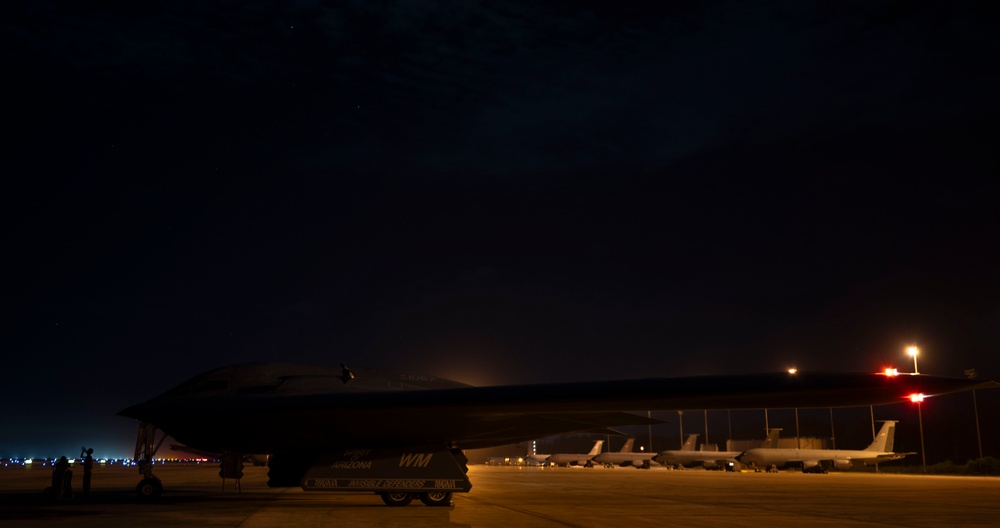 B-2 Spirit conducts missions at Diego Garcia