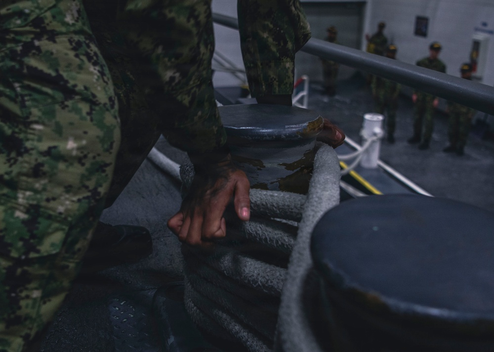 Recruits Participate in a Seamanship Evaluation at the USS Marlinspike
