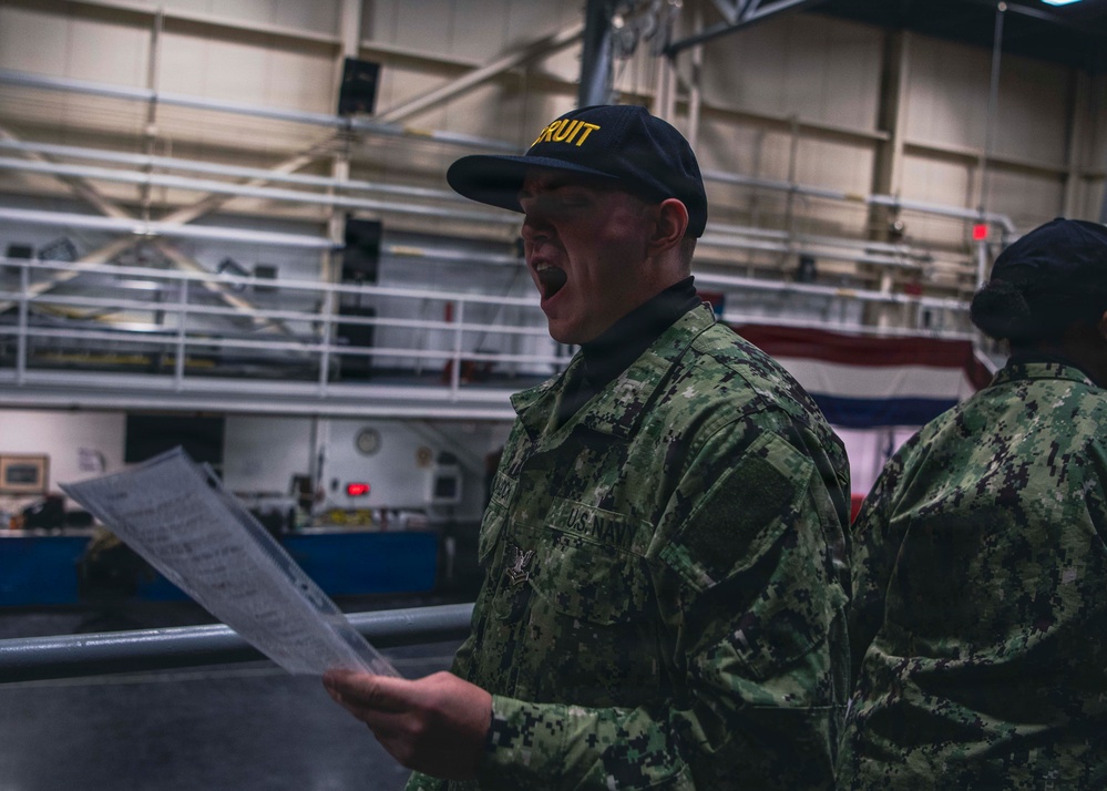 Recruits Participate in a Seamanship Evaluation at the USS Marlinspike