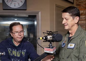 NETC Commander Rear Adm. Gregory Huffman conducts radio interview with NewsRadio 92.3