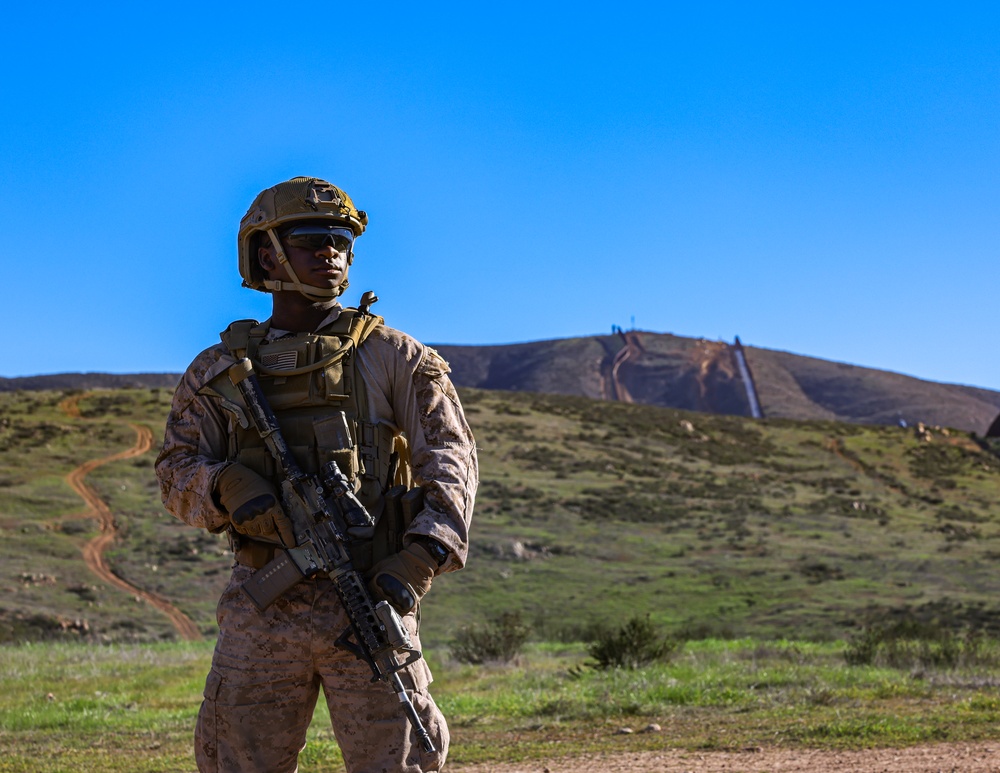 JTF-SB Marines conduct patrol on southern border barrier