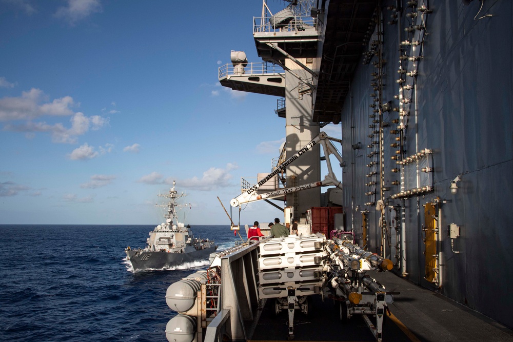 Abraham Lincoln conducts a fueling-at-sea with Michael Murphy