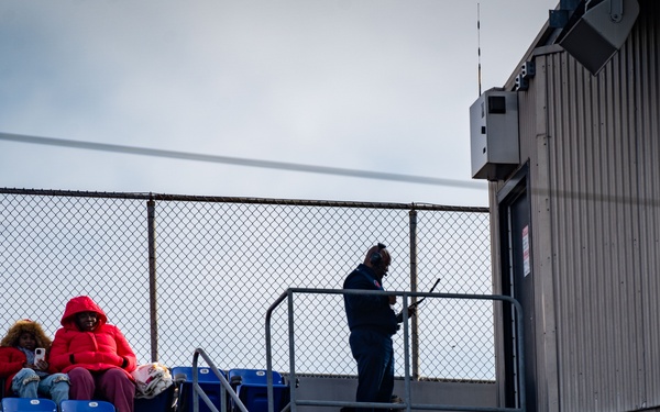 89th Airlift Wing conducts Ravens game flyover