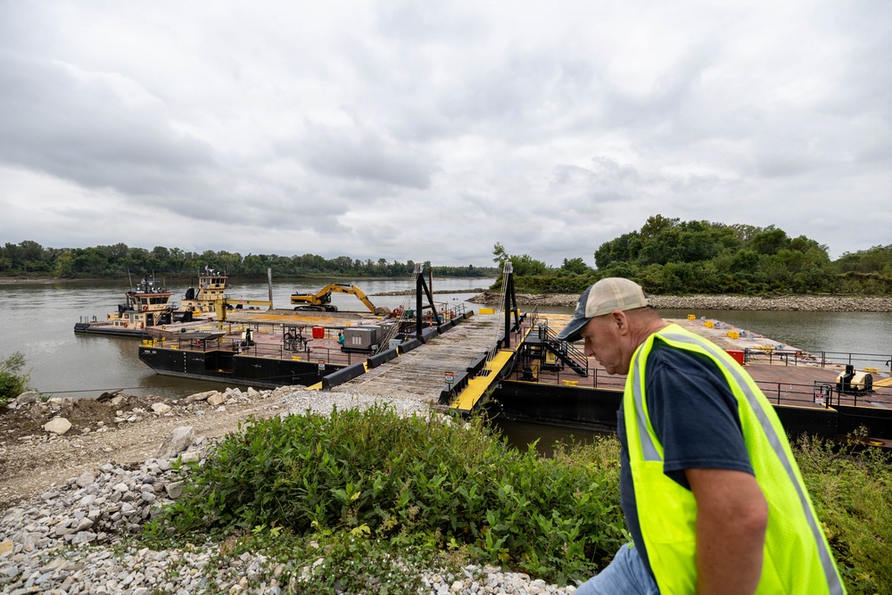 Missouri River Navigation Structure repairs continue with Cora Island flow control structures after severe damage from 2019 Flood