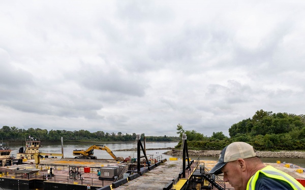 Missouri River Navigation Structure repairs continue with Cora Island flow control structures after severe damage from 2019 Flood