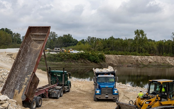 Missouri River Navigation Structure repairs continue with Cora Island flow control structures after severe damage from 2019 Flood