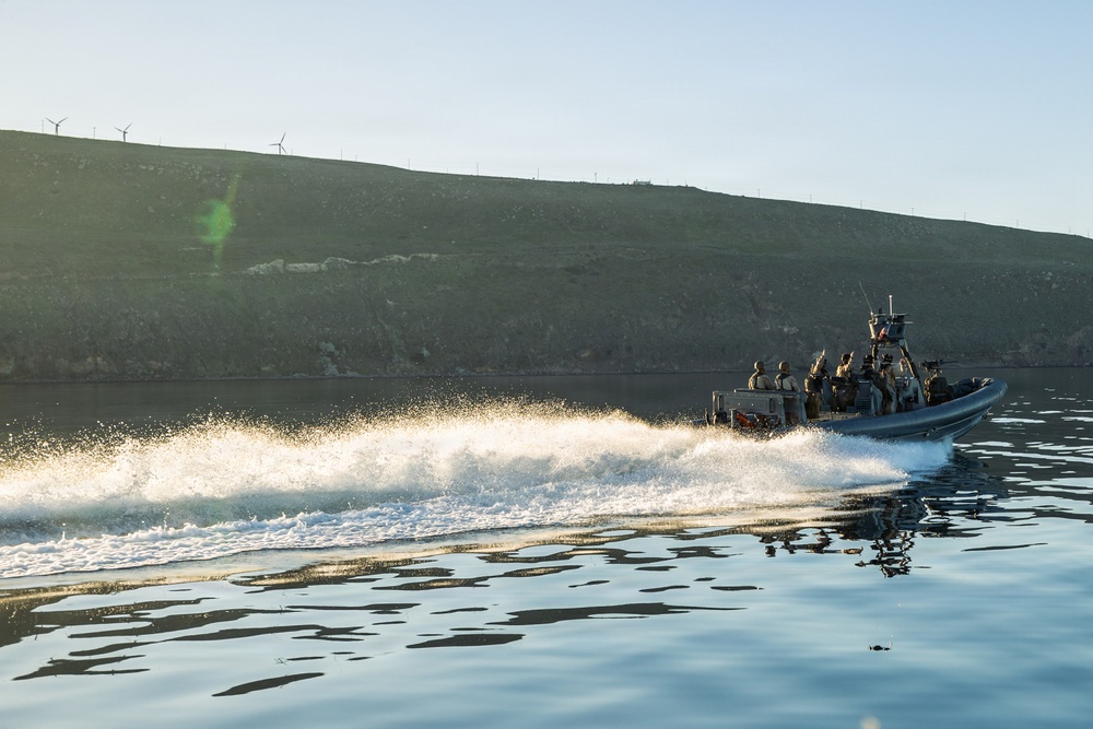 U.S. Marines with 1st Recon Bn. conduct maritime domain awareness during Steel Knight 25