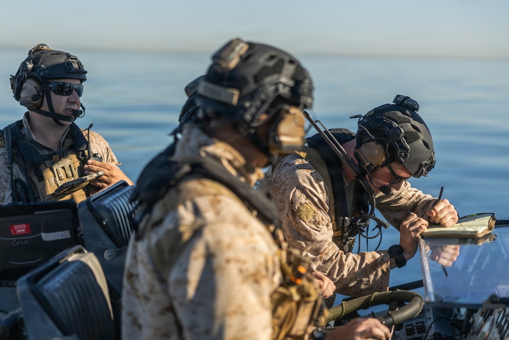 U.S. Marines with 1st Recon Bn. conduct maritime domain awareness during Steel Knight 25