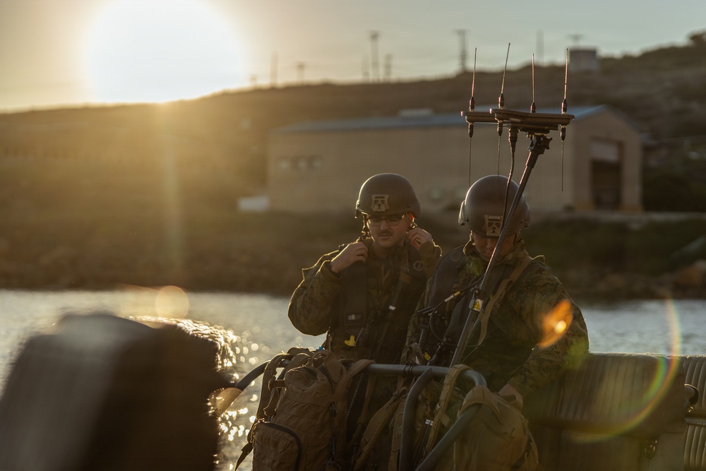 U.S. Marines with 1st Recon Bn. conduct maritime domain awareness during Steel Knight 25