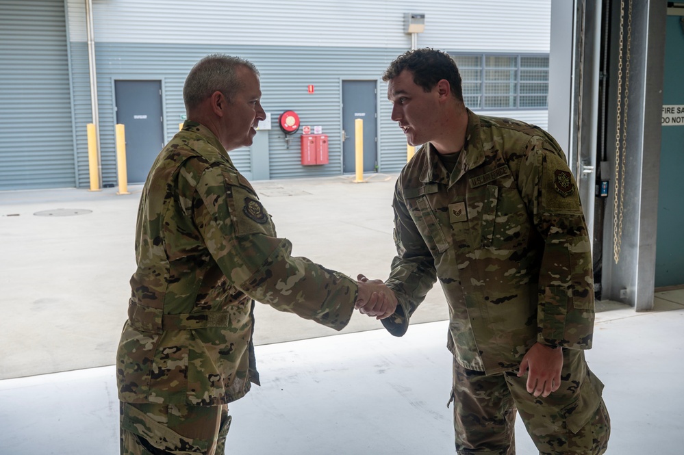 Eighteenth Air Force commander visits RAAF Base Amberley during Operation KENNEY STRIKES BACK
