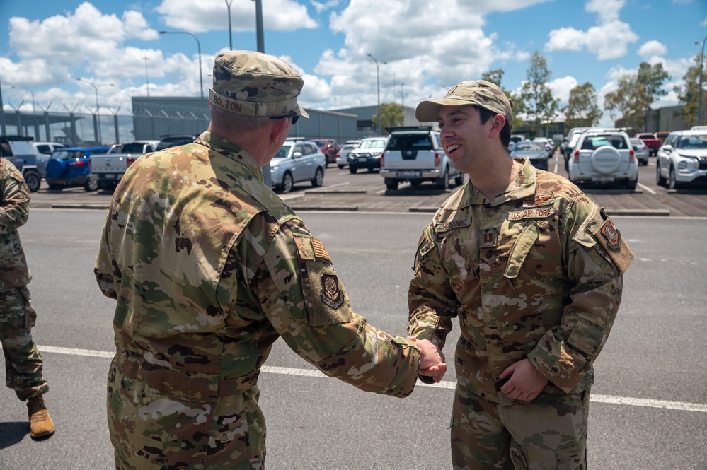 Eighteenth Air Force commander visits RAAF Base Amberley during Operation KENNEY STRIKES BACK
