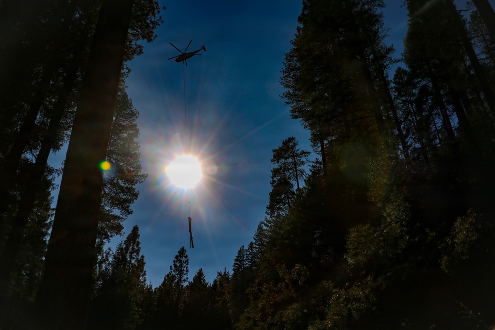 Helicopter Logging Operations in Tahoe National Forest