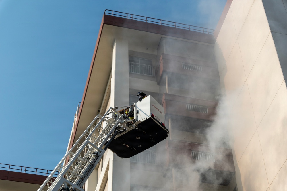 CFAS Fire and Emergency Services and Sasebo City Fire Bureau Firefighters Conduct Drill